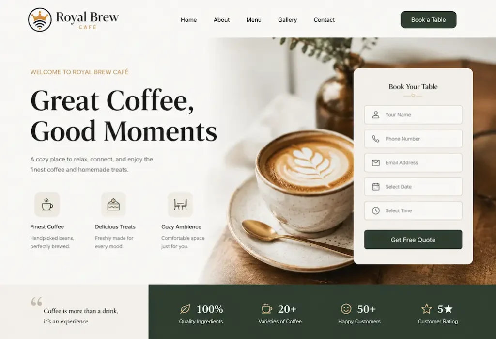 Custom landing page designed for Google Ads and Meta Ads management campaigns showing a lead capture form with headline and CTA button