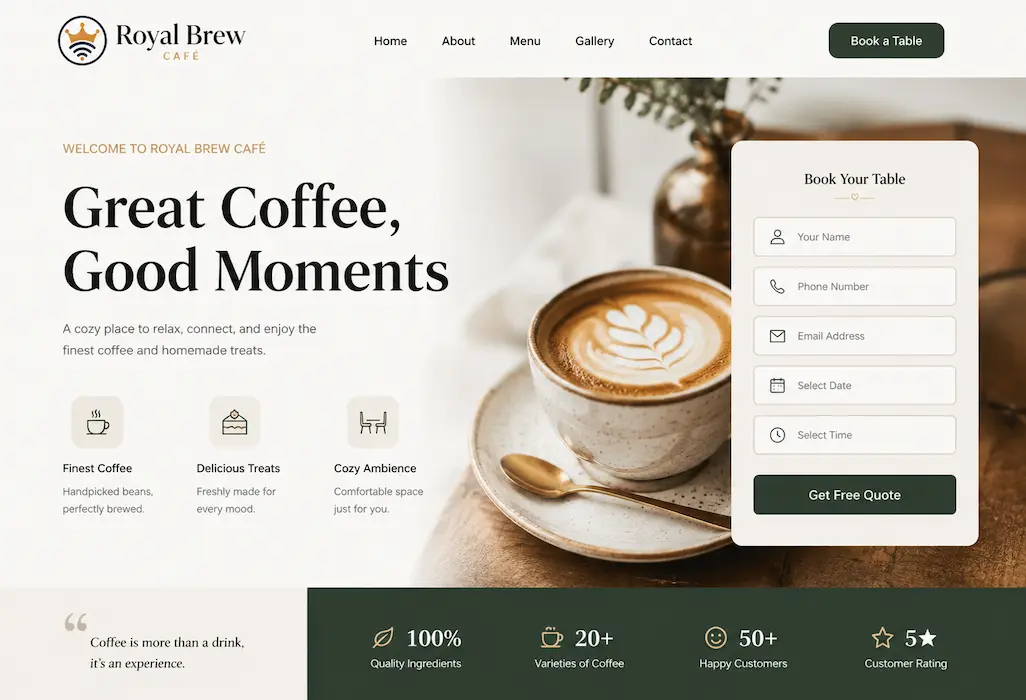 Custom landing page designed for Google Ads and Meta Ads management campaigns showing a lead capture form with headline and CTA button