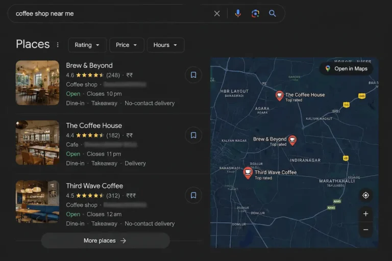 Google Business Profile optimization showing business listing in Google Search