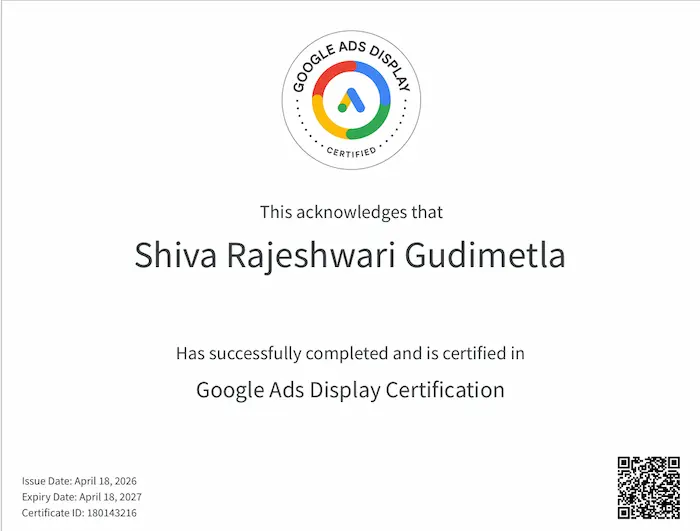 Google Ads Display Certification badge - Digital Ruling
