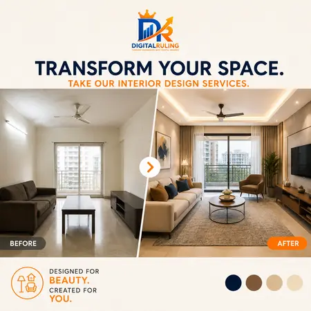 Interior design style spotlight post design by Digital Ruling, Hyderabad