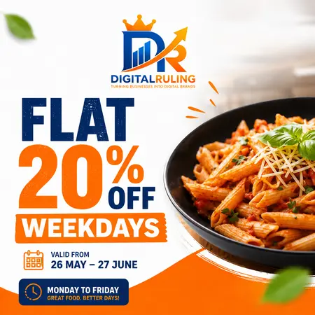 Restaurant discount offer post design by Digital Ruling, Hyderabad